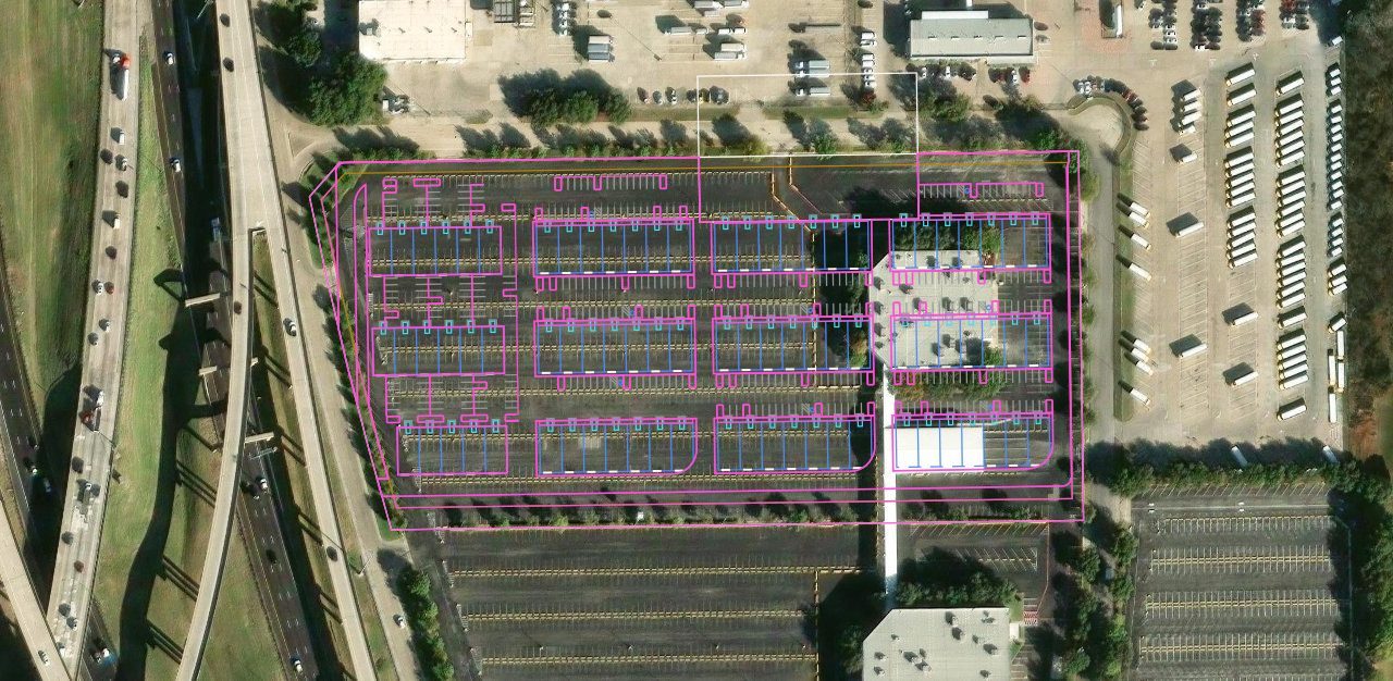 A site layout drawn by the agent over an aerial photo of the parcel it read.